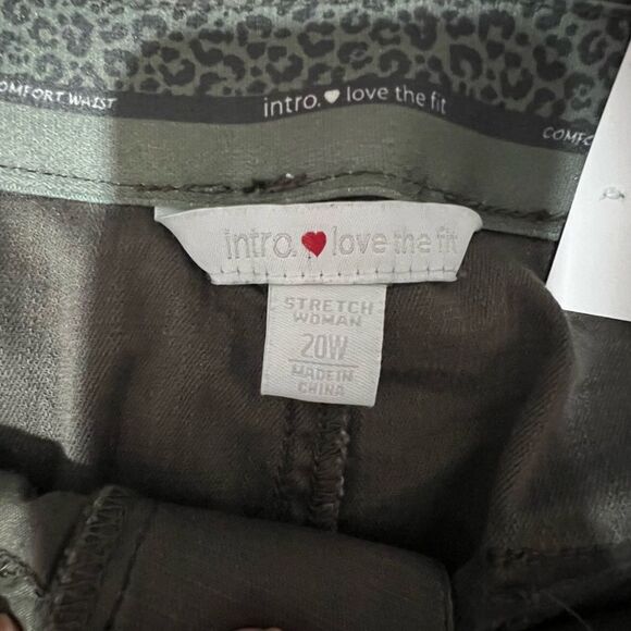 New! Intro Love the Fit Tabby Ankle Waist Elastic Green Women’s Pants Sz 20W - Picture 11 of 11